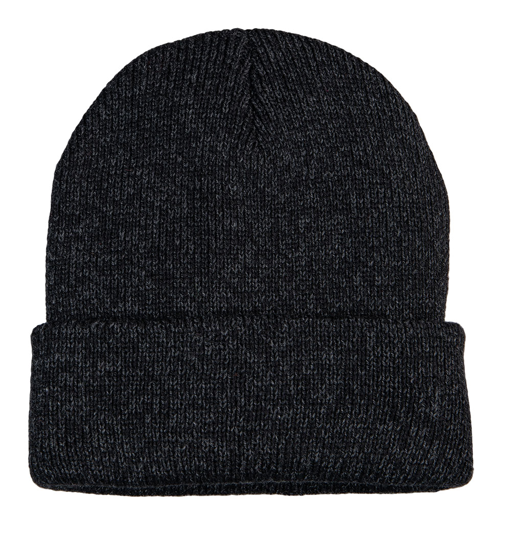 Marled Yarn Superstretch Cuff Cap, Black - Explore Winter Clearance